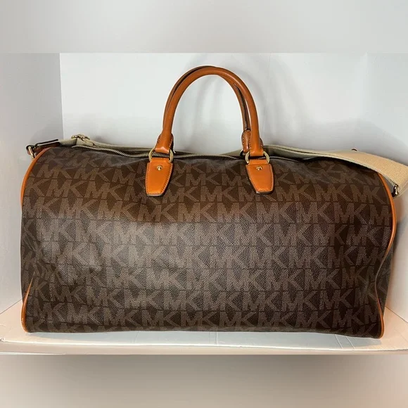 Michael Kors Dark Brown Monogram Duffel Bag Weekender - Picture 4 of 16